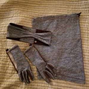 Lululemon ear & neck warmer with gloves set!